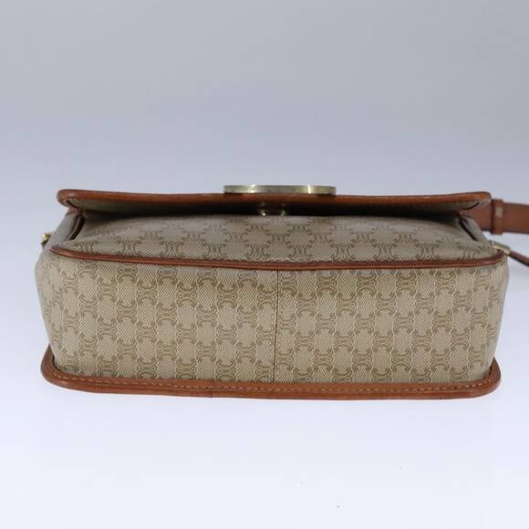 CELINE Macadam Canvas Circle Shoulder Bag Beige - Picture 9 of 12